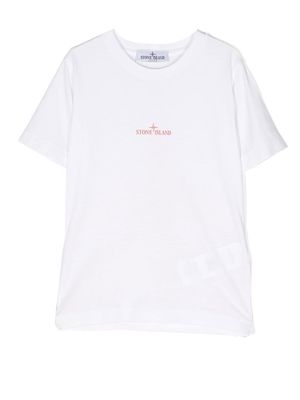 Stone Island Junior logo print short-sleeve T-shirt - White