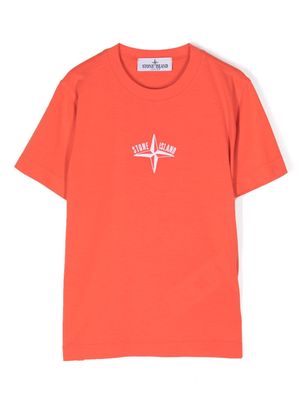 Stone Island Junior logo-print T-shirt - Orange