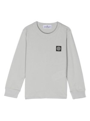 Stone Island Junior long-sleeve cotton T-shirt - Grey