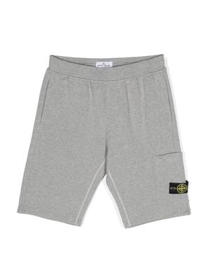 Stone Island Junior mélange-effect track shorts - Grey