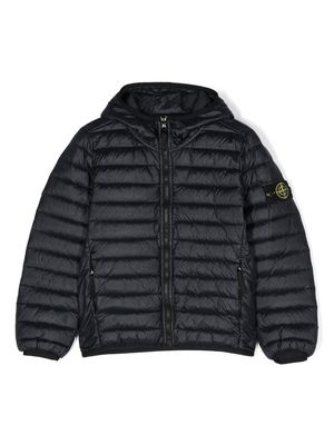 Stone Island Junior padded logo-patch jacket - Black