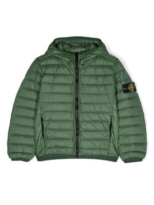 Stone Island Junior padded logo-patch jacket - Green