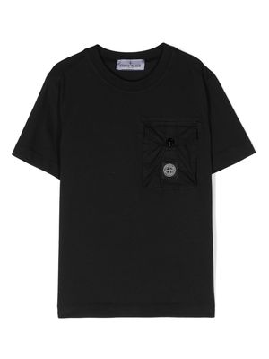 Stone Island Junior short-sleeve cotton T-shirt - Black