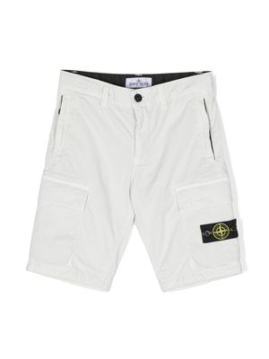 Stone Island Junior side logo-patch cargo shorts - Grey