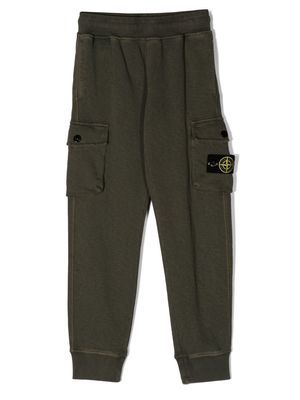 Stone Island Junior side logo-patch cargo trousers - Green