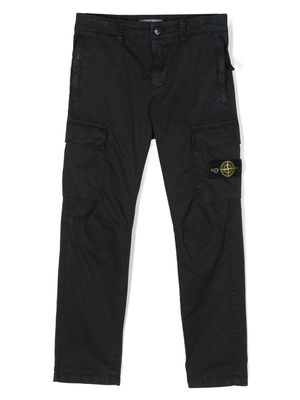 Stone Island Junior slim-cut cargo trousers - Blue