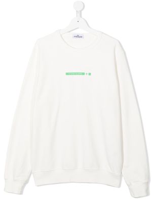 Stone Island Junior TEEN logo-print detail sweatshirt - White
