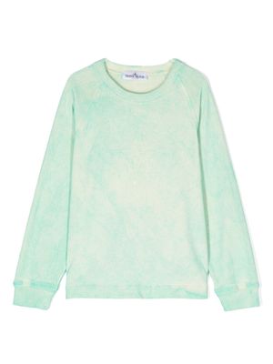 Stone Island Junior tie-dye cotton sweatshirt - Green