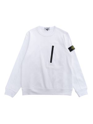 Stone Island Junior White Sweatshirt With Pockets