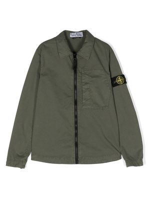 Stone Island Junior zip-up shirt jacket - Green