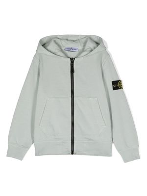 Stone Island Junior zipped cotton hoodie - Grey