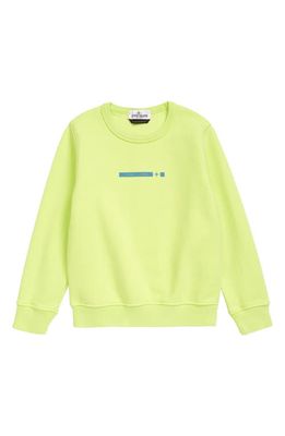 Stone Island Kids' Cotton Jersey Graphic Sweatshirt in V0031 Lemon