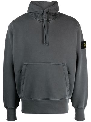 Stone Island logo-appliqué cotton hoodie - Grey