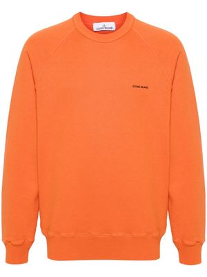 Stone Island logo-appliqué cotton sweatshirt - Orange