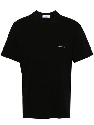 Stone Island logo-embossed cotton T-shirt - Black