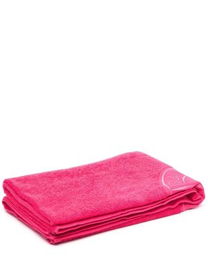 STONE ISLAND logo-embroidered beach towel - Pink