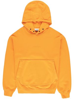 Stone Island logo-embroidered cotton hoodie - Orange