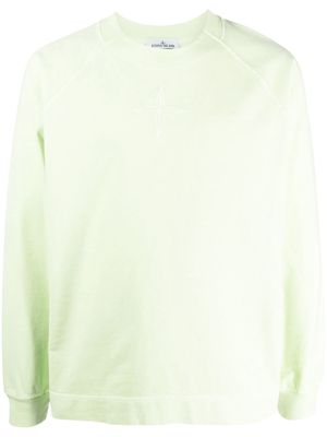 Stone Island logo-embroidered cotton sweatshirt - Green
