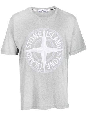 Stone Island logo-embroidered cotton T-shirt - Grey