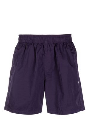 Stone Island logo-embroidered elasticated-waistband shorts - Purple