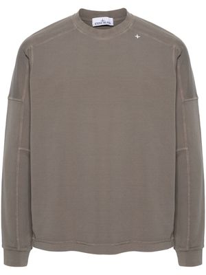 Stone Island logo-embroidered jersey sweatshirt - Grey