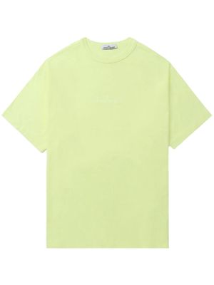 Stone Island logo-embroidery cotton T-shirt - Yellow
