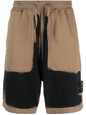 Stone Island logo-patch airbrushed track shorts - Neutrals