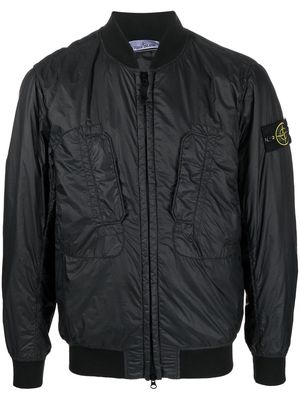 Stone Island logo-patch bomber jacket - Black