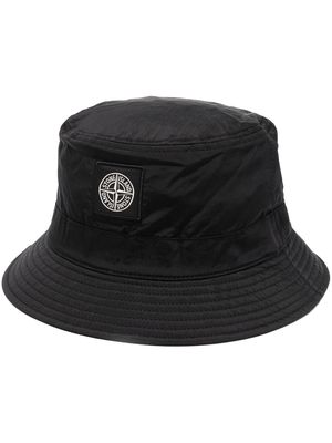 Stone Island logo-patch bucket hat - Black