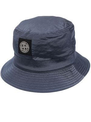 Stone Island logo-patch bucket hat - Blue