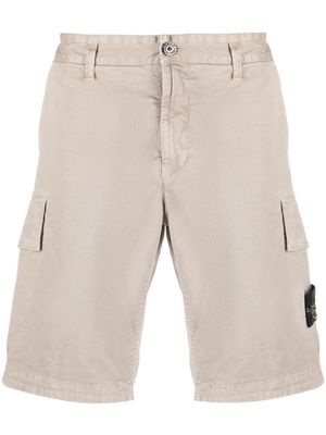 Stone Island logo-patch cotton Bermuda shorts - Grey