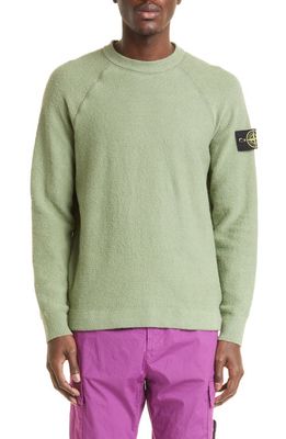 Stone Island Logo Patch Cotton Blend Sweater in Sage