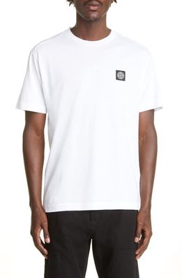 Stone Island Logo Patch Cotton T-Shirt in White