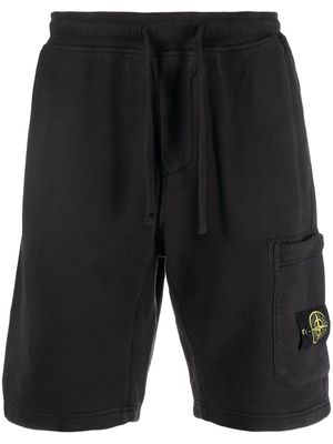 Stone Island logo-patch cotton track shorts - Black