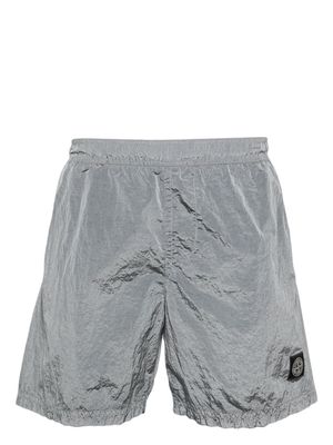 Stone Island logo-patch crinkled swim shorts - Grey