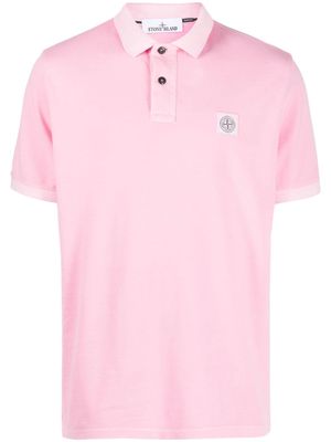 Stone Island logo-patch detail polo shirt - Pink