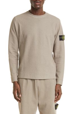 Stone Island Logo Patch Fleece Sweatshirt in Dove Grey