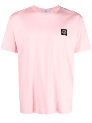 Stone Island logo-patch short-sleeve T-shirt - Pink