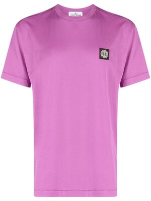 Stone Island logo-patch short-sleeve T-shirt - Purple