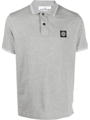 Stone Island logo-patch short-sleeved polo shirt - Grey