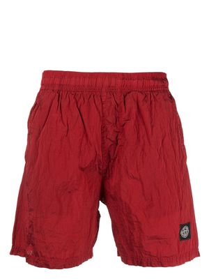 Stone Island logo-patch swim shorts - Red