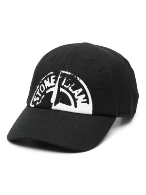 Stone Island logo-print cotton cap - Black