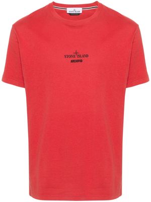 Stone Island logo-print cotton T-shirt - Red
