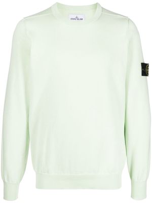 Stone Island logo-print crew neck sweatshirt - Green