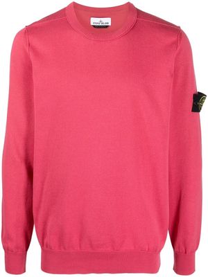 Stone Island logo-print crew neck sweatshirt - Pink