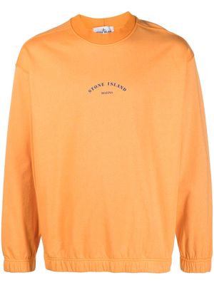 Stone Island logo-print long-sleeve sweatshirt - Orange