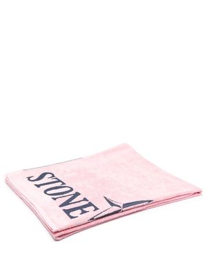 Stone Island logo-print towel - Pink