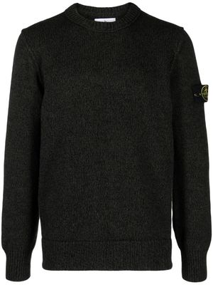 Stone Island marl-knit wool-blend crew-neck jumper - Black