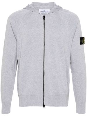 Stone Island mélange-effect cotton hoodie - Grey