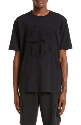 Stone Island Men's Embroidered T-Shirt in Black